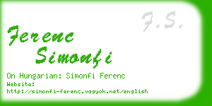 ferenc simonfi business card
